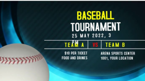 Baseball tournament banner design template