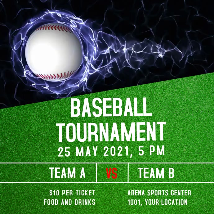 baseball tournament banner design Post Instagram template