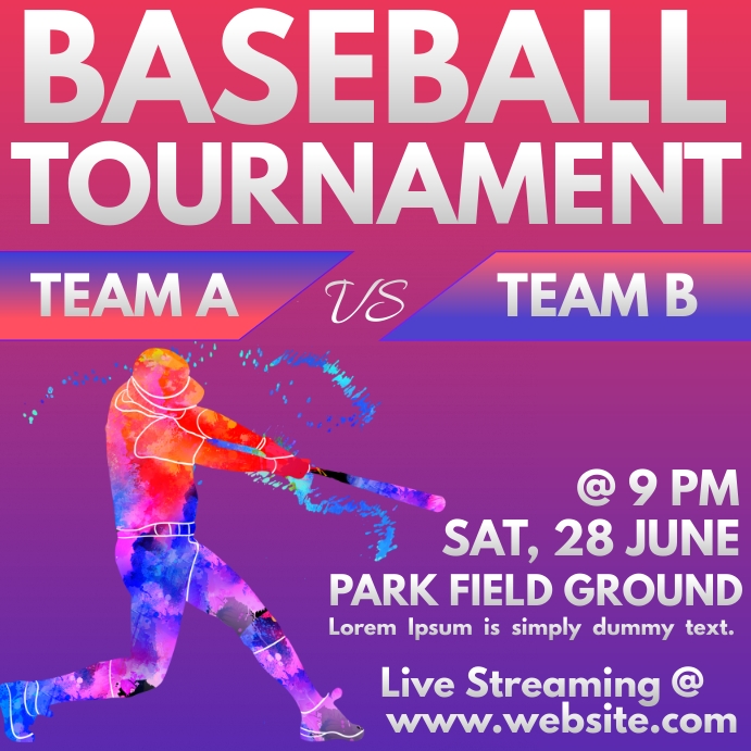 Baseball tournament Template | PosterMyWall