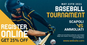 Baseball tournament facebook advertising template