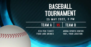 Baseball tournament facebook banner design template