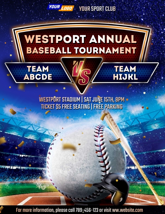 Baseball tournament flyer design Template PosterMyWall