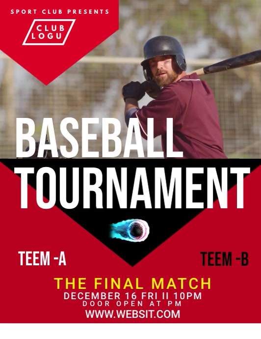 Baseball tournament flyer poster template | PosterMyWall