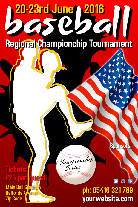 Baseball Tournament Poster Template | PosterMyWall