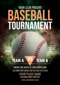 Baseball Tournament Flyer Template A4