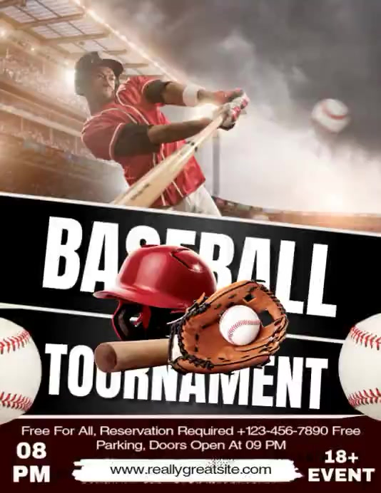 Baseball Tournament Flyer Video Template | PosterMyWall