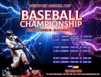 Baseball Tournament Game Schedule Template Flyer (Letter pang-US)