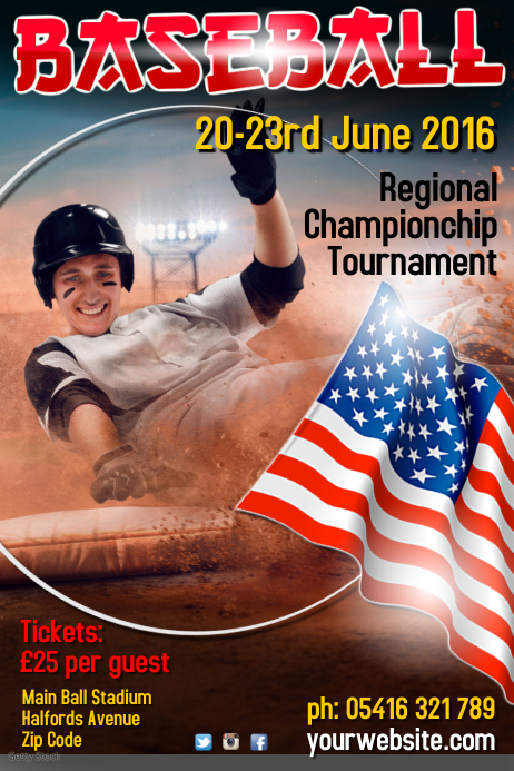 Baseball Tournament Poster Template | PosterMyWall