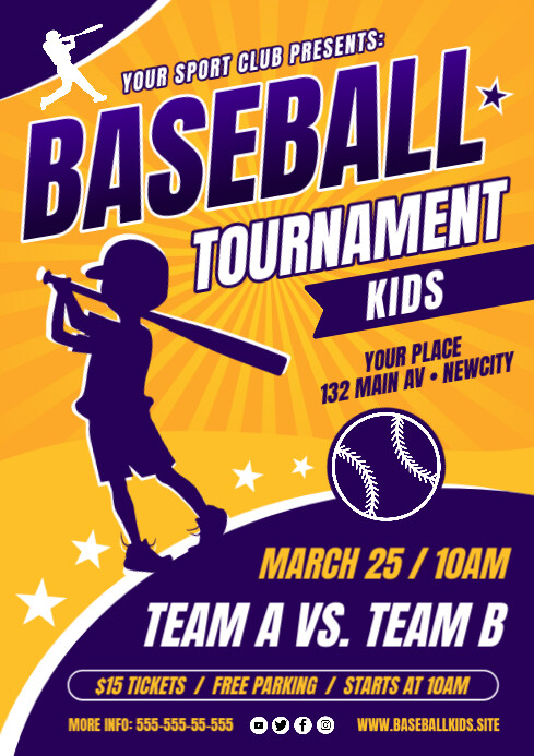 Baseball Tournament Poster Template | PosterMyWall