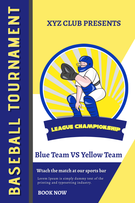 Baseball Tournament Poster Design Template | PosterMyWall
