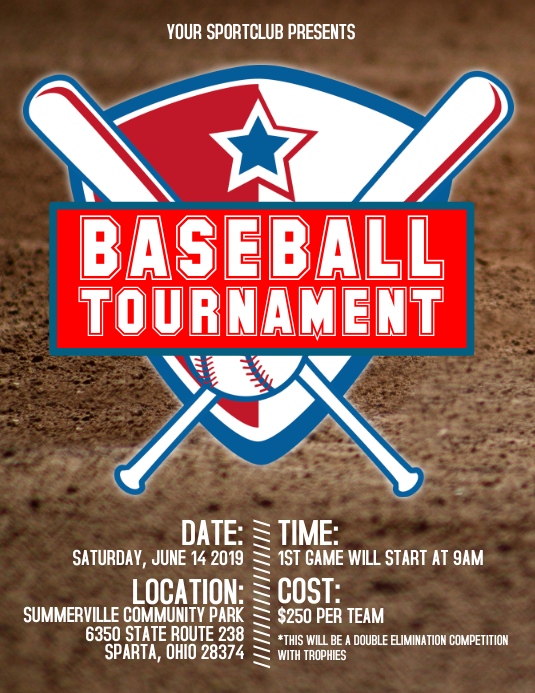 Baseball Tournament Flyer Template PosterMyWall