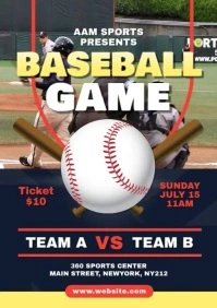 Baseball Tournament Template for Games and Camps A4