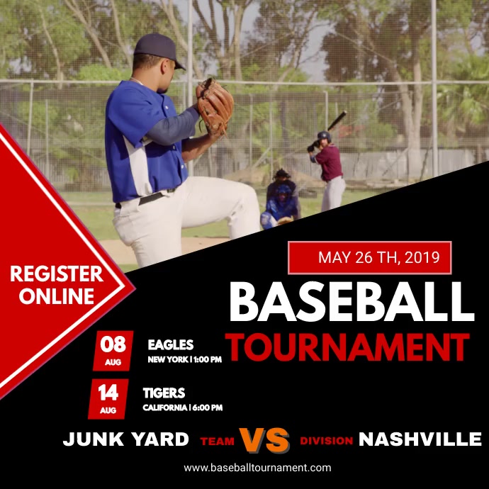 Baseball Tournament Video Template | PosterMyWall