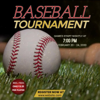 Modern Baseball Tournament Flyer & Social Media Template Square (1:1)