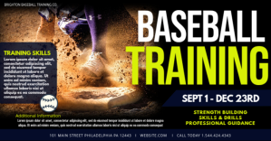 Baseball training Facebook Shared Image template