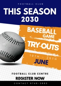Baseball tryout Flyers A3 template