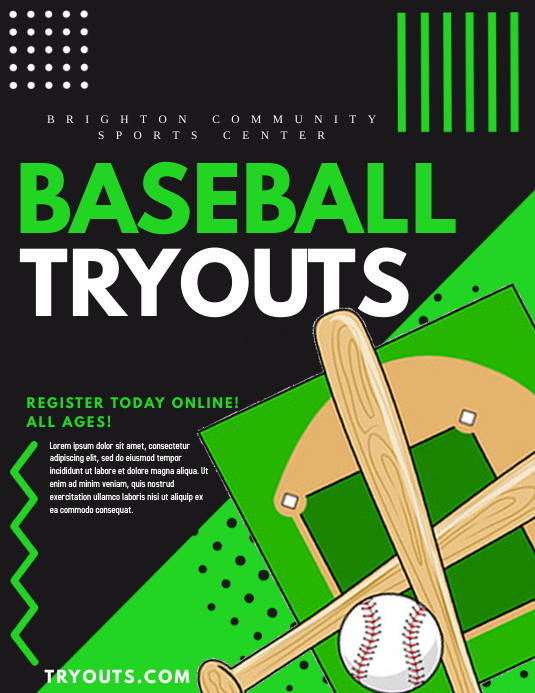 Baseball tryouts Template PosterMyWall