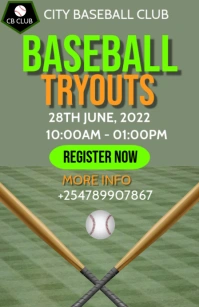 Baseball Tryouts Tabloid template