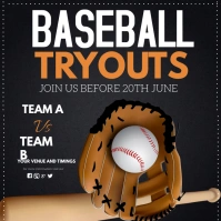 Baseball Tryouts Carré (1:1) template