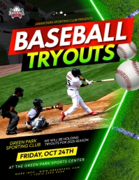 Baseball Tryouts event Invite Flyer template