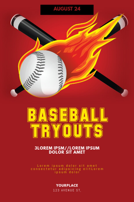 Baseball Tryouts Flyer Template | PosterMyWall Baseball Tryouts Flyer Template | PosterMyWall