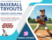 Baseball Tryouts Invitation Ad Flyer template