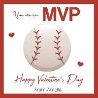 Baseball Valentine card tag Instagram Post template