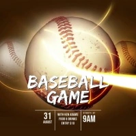 Baseball video ad template Carré (1:1)