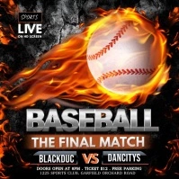 baseball video Cuadrado (1:1) template