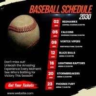 Baseball Schedule Poster – Editable Sports Fixture Flyer with Ticket CTA template