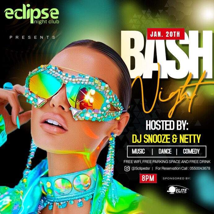 BASH NIGHT FLYER TEMPLATES Instagram Post