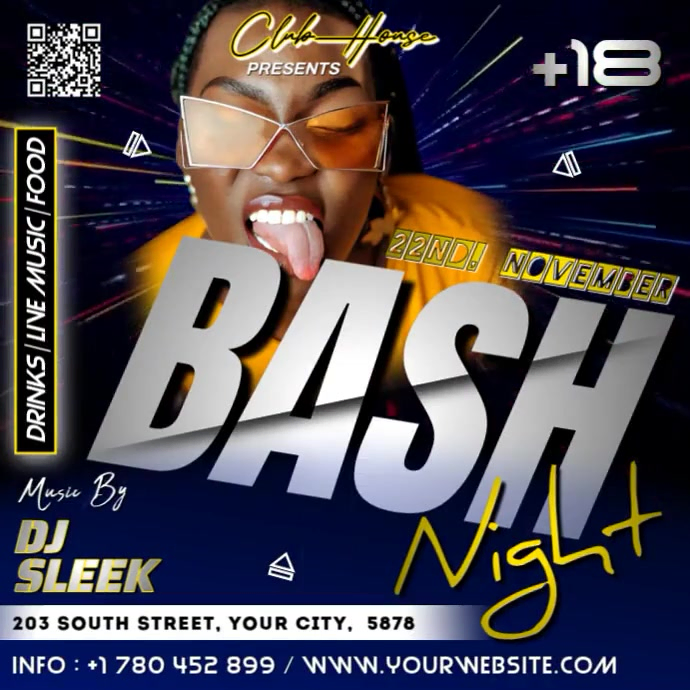 BASH NIGHT PARTY FLYER TEMPLATE | PosterMyWall