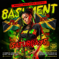 Jamaican Bashment Saturday Night Club Party Video Flyer Instagram-Beitrag template