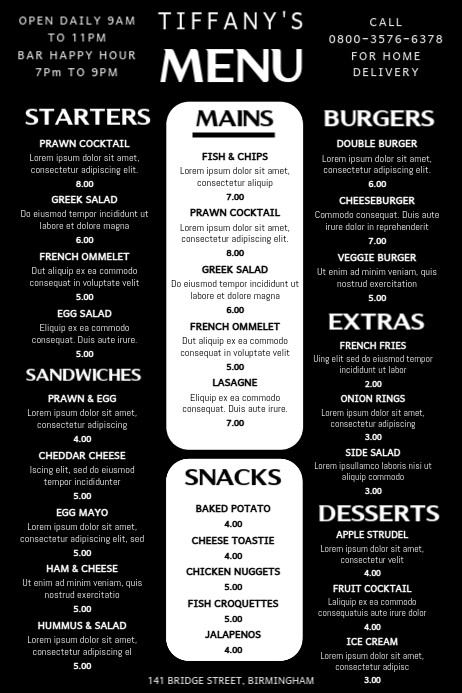 Copy of Basic Menu Template | PosterMyWall