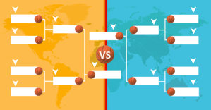 Blue Basketball Tournament Bracket Facebook 共享图片 Template