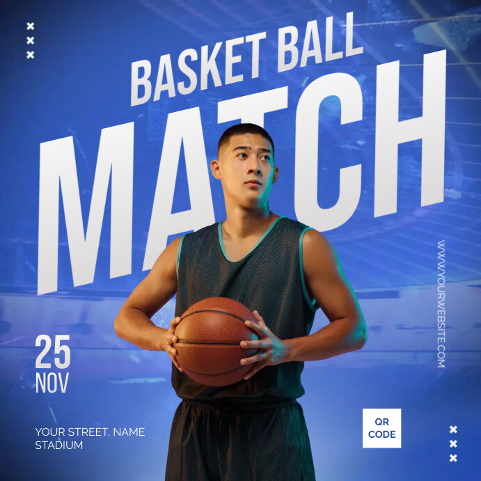 Basket Ball Match Poster Template PosterMyWall
