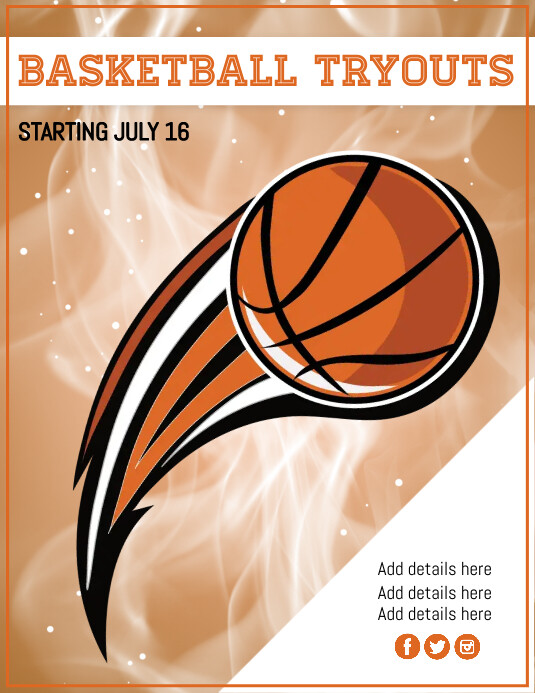 Basketball, Sports Ulotka (US Letter) template