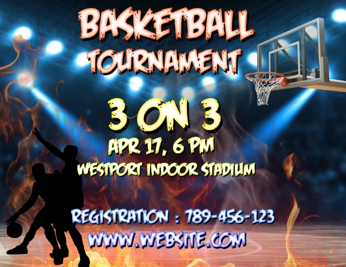 Basketball 3 on 3 tournament flyer Templat | PosterMyWall