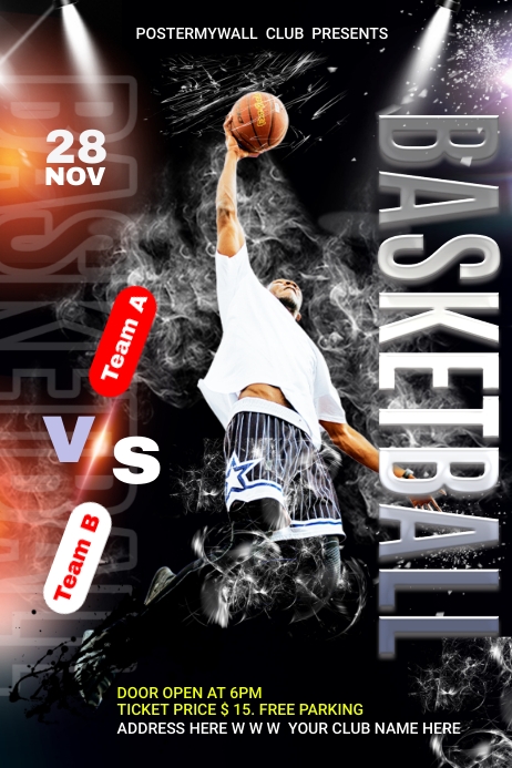 Basketball Poster Examples basketball ad design poster Template | PosterMyWall