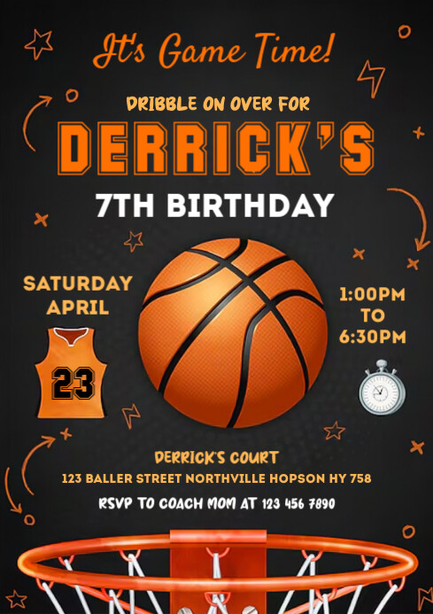basketball birthday (1) A4 template
