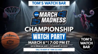 Basketball Championship Watch Party Digital Display Video Template