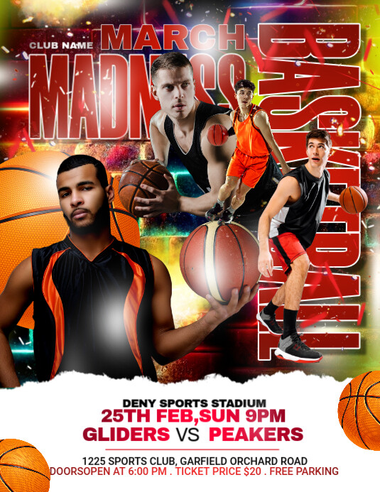 BASKETBALL Flyer (US Letter) template