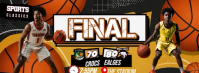 Basketball Finals 2025 Full-Time Results Facebook Cover Photo template