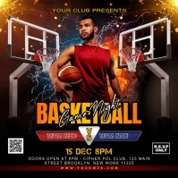 basketball flyer Square (1:1) template