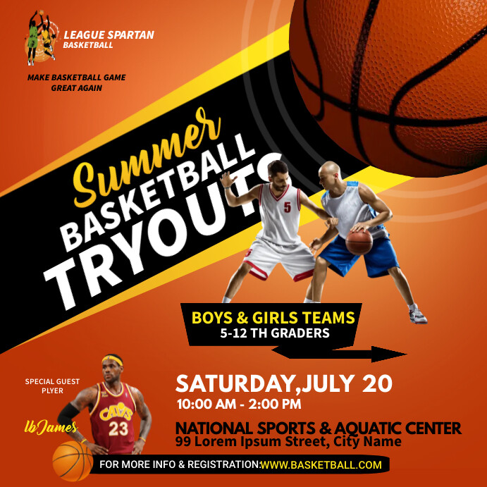 Copy of BASKETBALL FLYER TEMPLATE PosterMyWall