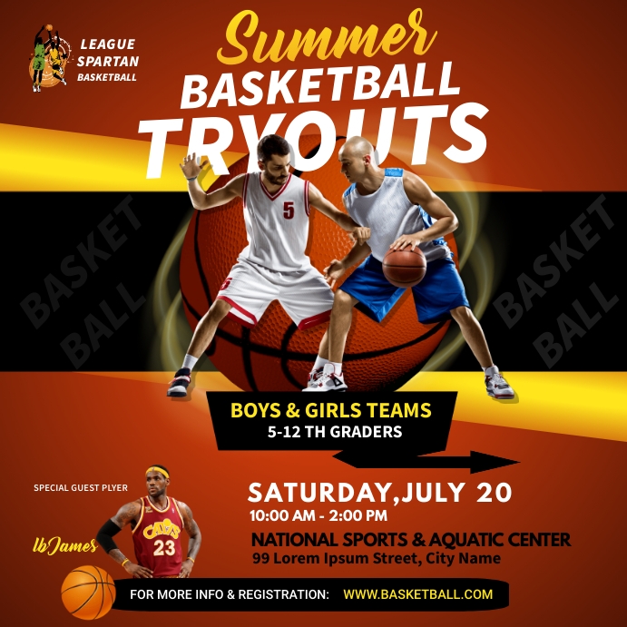 Copy of BASKETBALL FLYER TEMPLATE | PosterMyWall