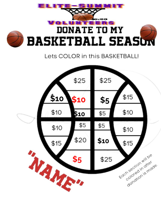 Basketball Fundraiser Pamflet (VSA Brief) template