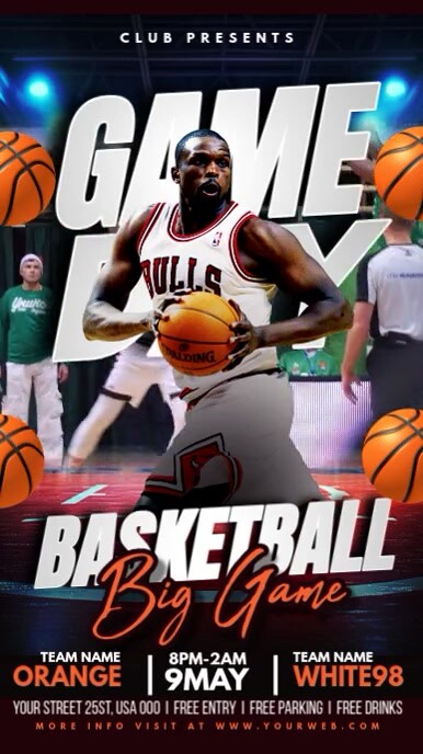 BASKETBALL GAME DAY Digital Display (9:16) template