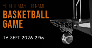 Basketball game banner template Facebook begivenhed cover
