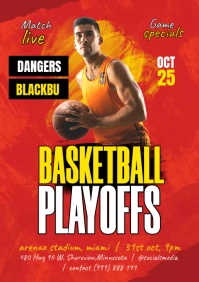 Basketball Game Flyer A1 template